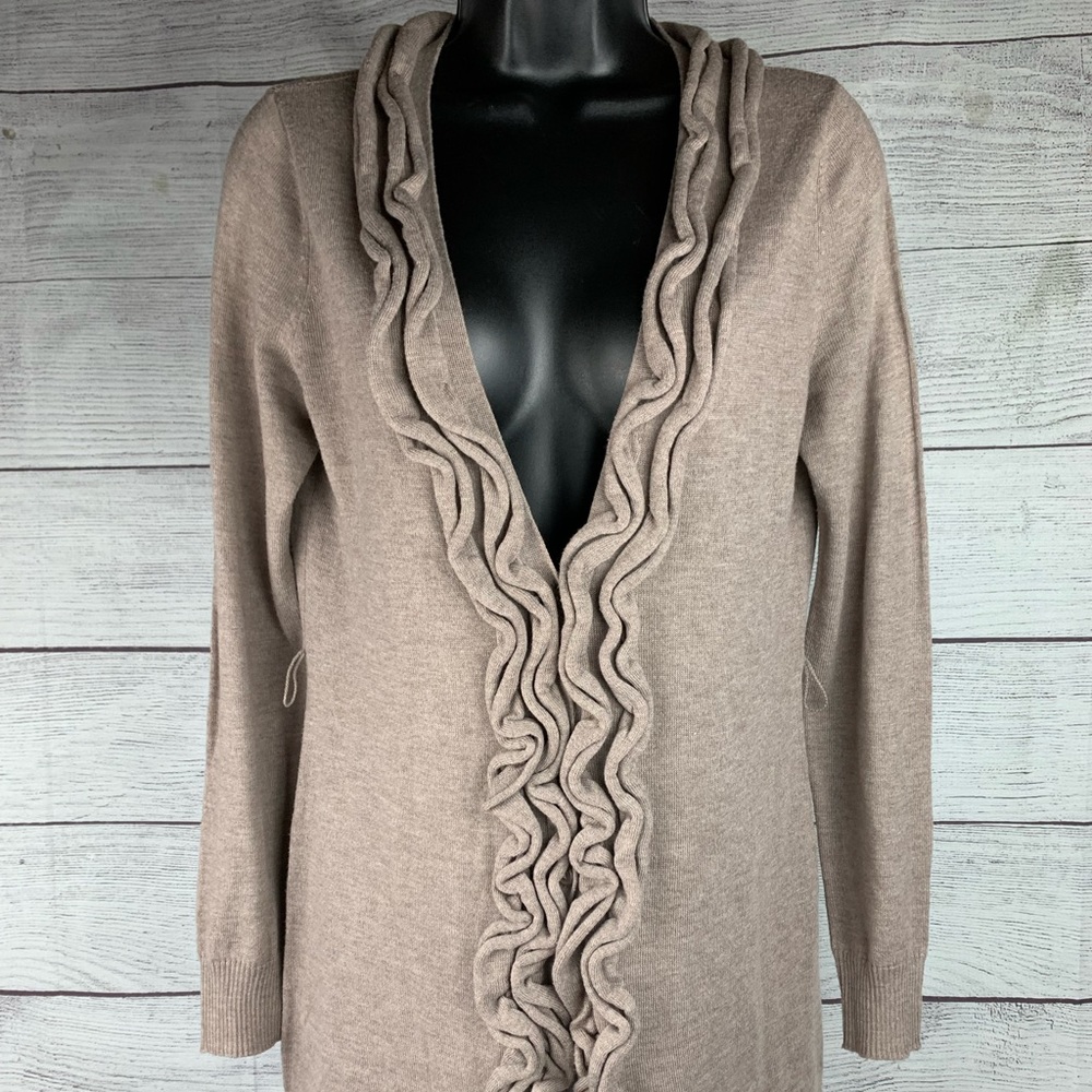 New York & Company Ruffle Cardigan S